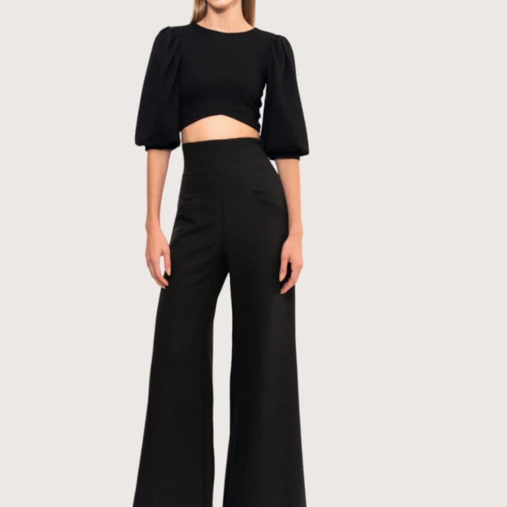 ALEXIA- ULIBARRI ADRIENNE PANTS - Black Wide-Leg